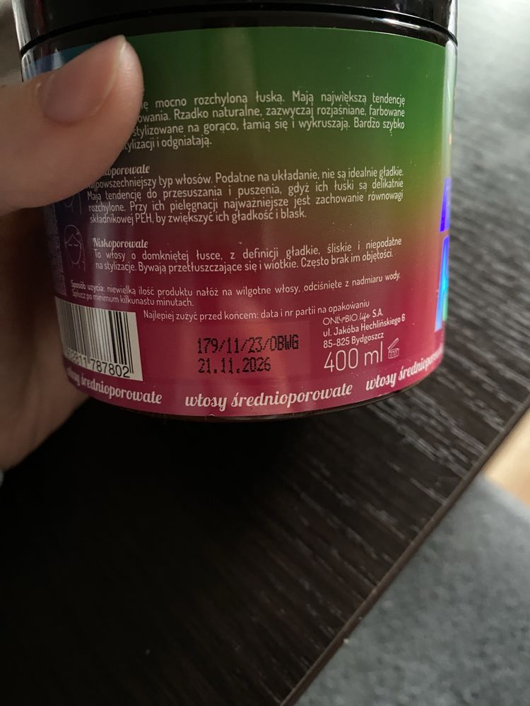 Maska Onlybio do włosów