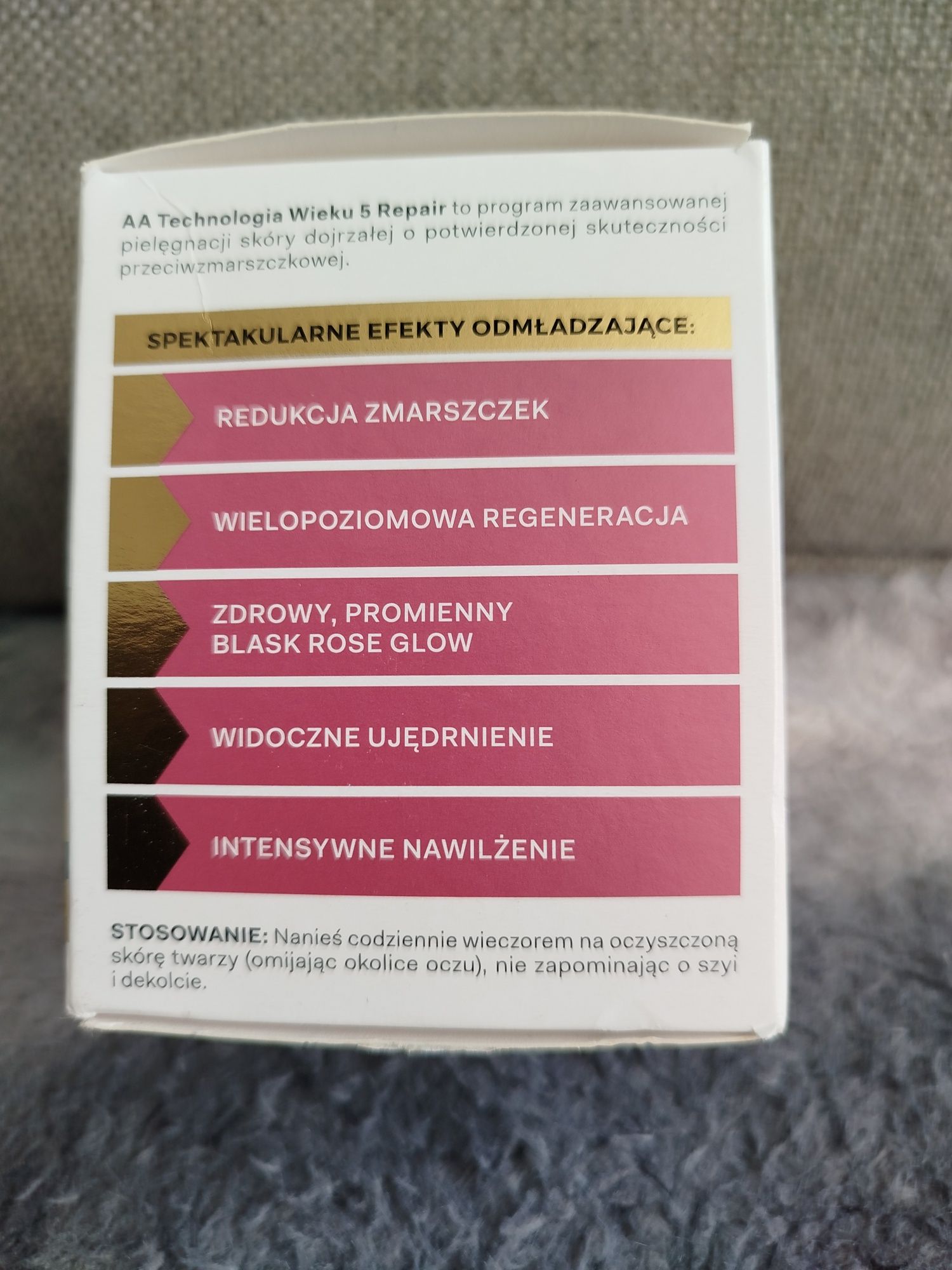 AA krem regenerująco- rozświetlający aktywny lifting na noc