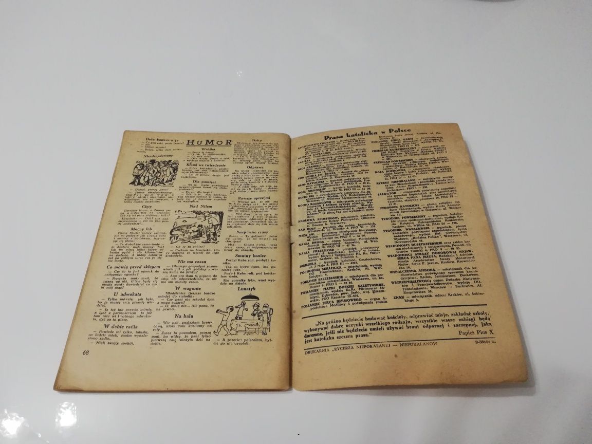 Antykwariat - Kalendarz Rycerza Niepokalanej 1948