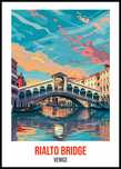 Plakat 61x91,5cm Rialto Bridge, Venice