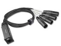 PS4F-PS4M - Splitter ETHERCON - 4xXLR 3-pin żeński-męski (czarny) kpl