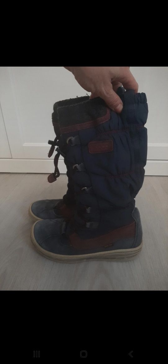 Ecco kozaki gore-tex granatowe na śnieg super