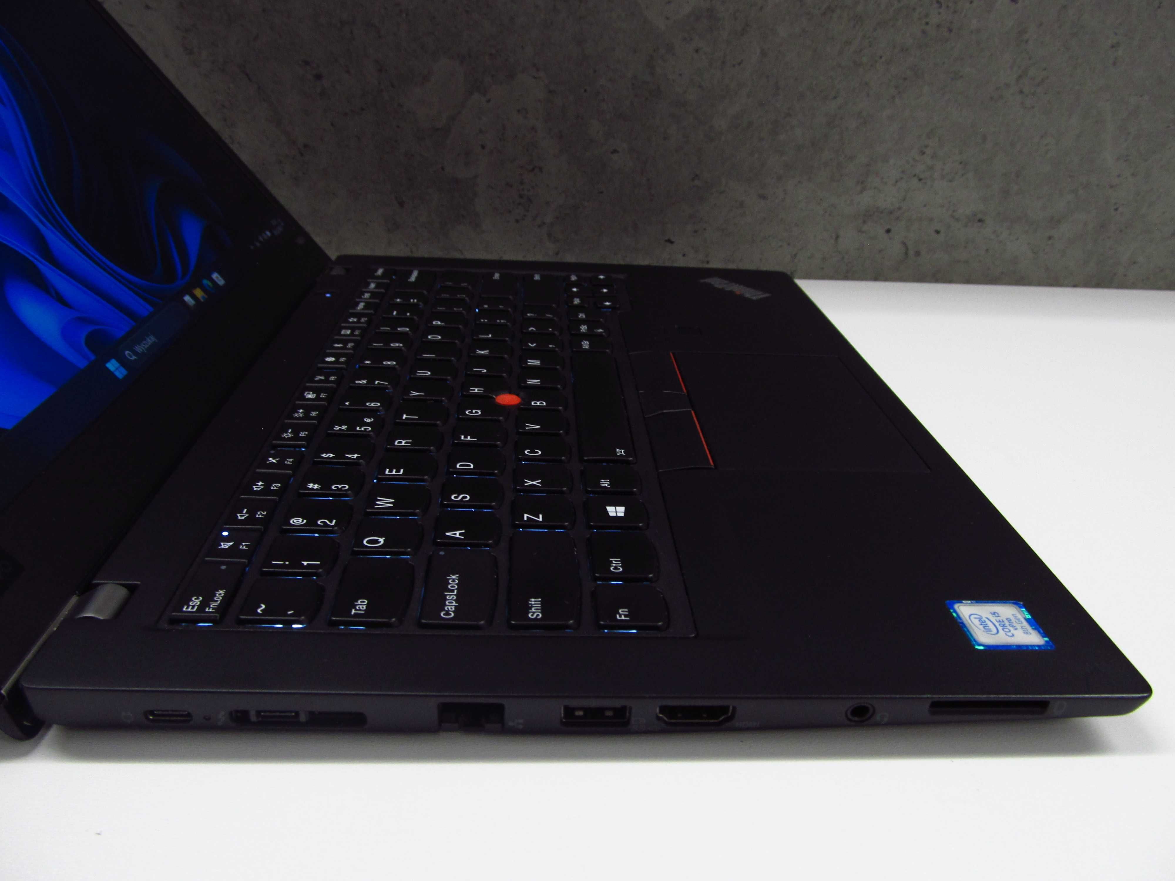 Cienki Lenovo ThinkPad T480s i5 8gen ram 8GB SSD 256GB laptop Klasa A