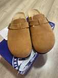 Klapki birkenstock BOSTON nowe! rudy zamsz