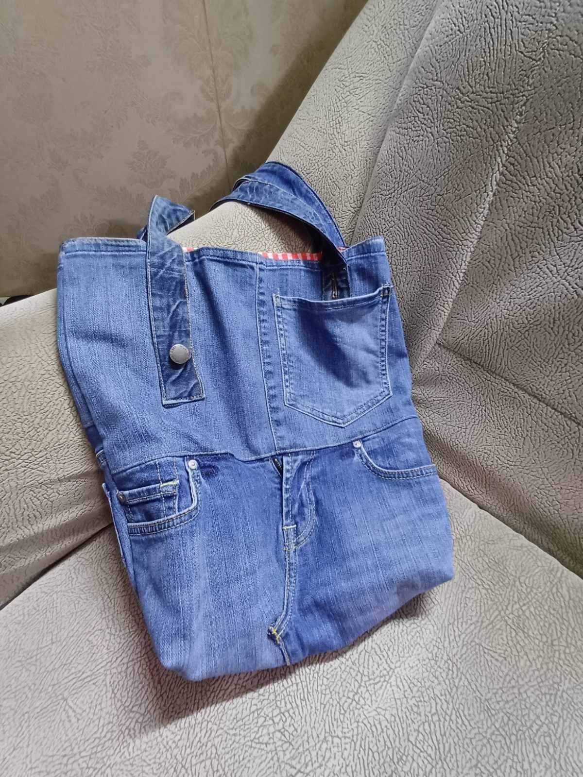 Шоппер из джинсовой ткани НОВЫЙ - сумка авторская работа