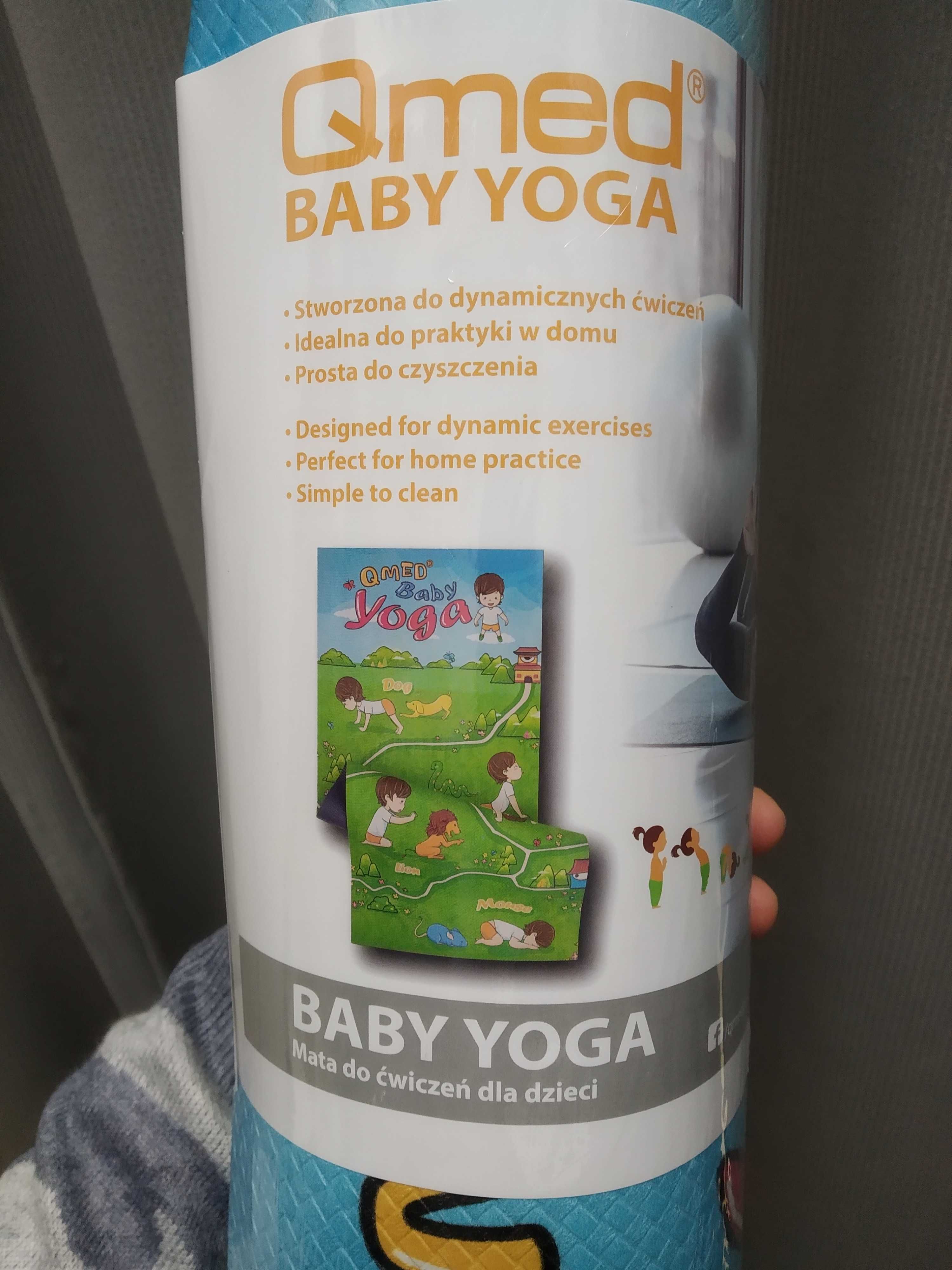 Mata do zabawy, ćwiczeń Baby Yoga Qmed nowa+ karty