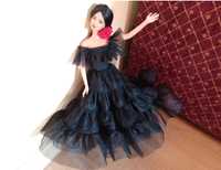 Hiszpańska sukienka dla lalki Barbie, tiulowa suknia, ubranko