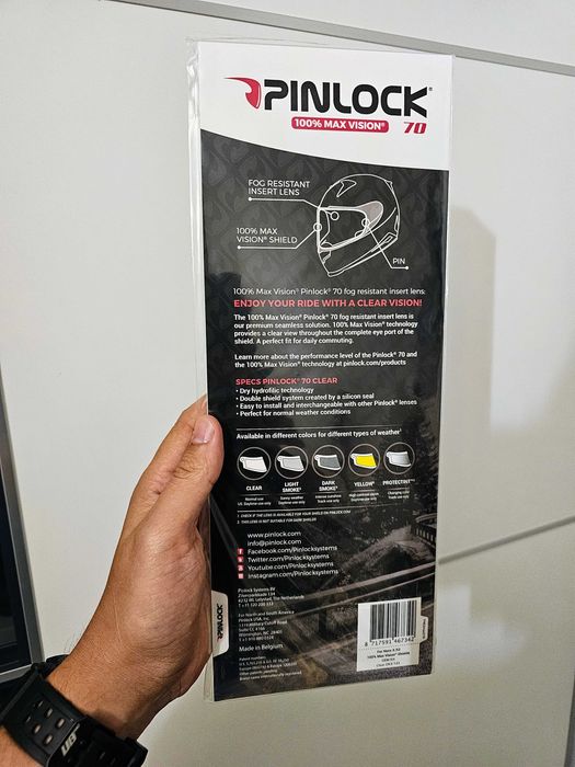 Pinlock 70 Clear para Nexx XR2 - Novo e Selado