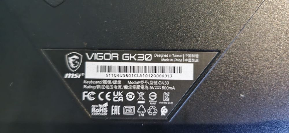 Klawiatura MSI Vigor gk30