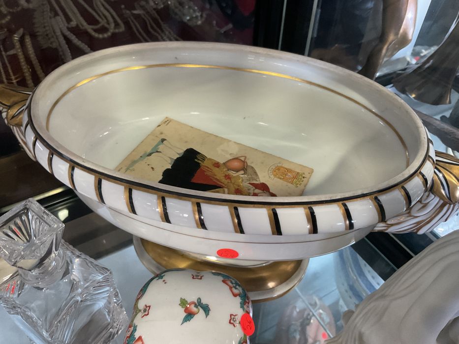 Vista alegre fruteira de Pe Branco ouro 34 cm