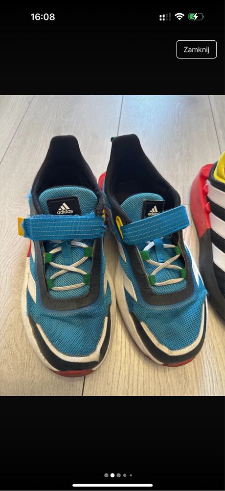 Adidas lego 35,5 2 pary sneakersów na rzepy kolorowe