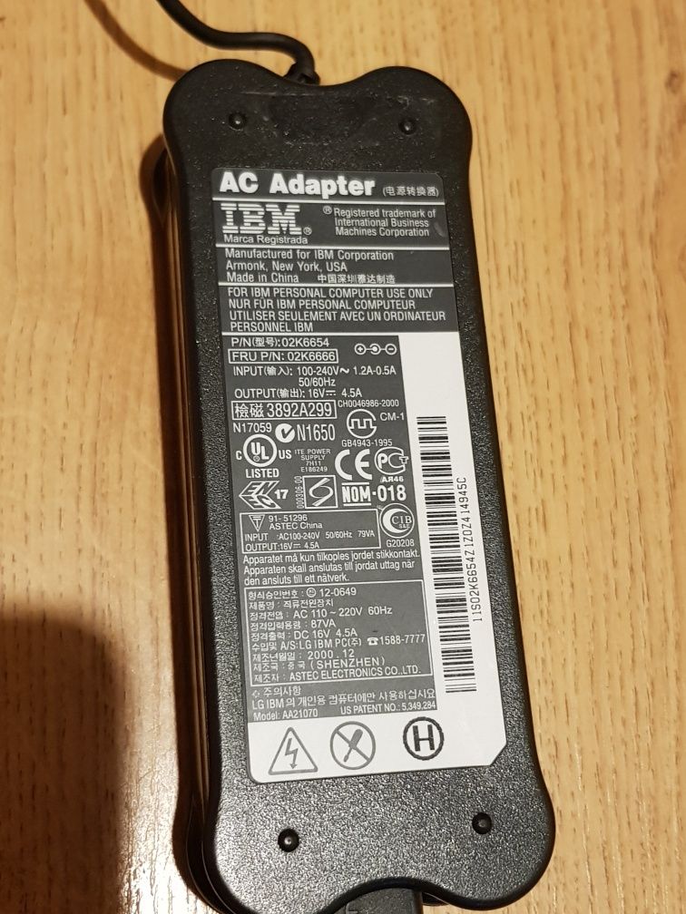Oryginalny Zasilacz IBM 02K6654 02K6666 Do Laptopa