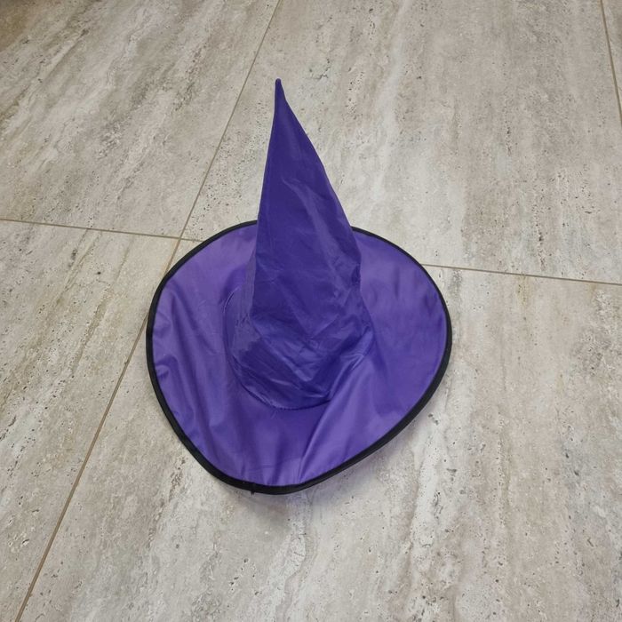 Kapelusz wiedźma czarownica fioletowy Halloween andrzejki karnawał