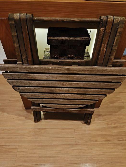 Mesa Redonda Dobrável Madeira - Uso Exterior ou Interior