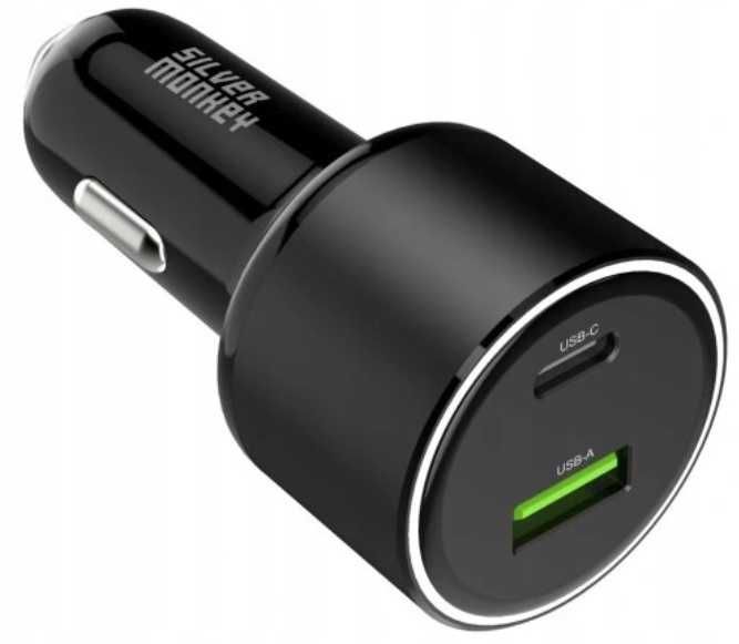 Szybka ładowarka samochodowa NOWA 100W USB-C PD+ USB 3.0 QC prezent
