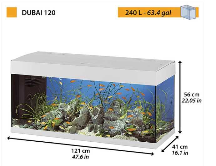 Акаварумний комплект DUBAI 120 LED - 240 L білий+ додатково тумба