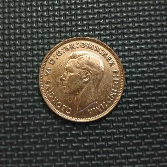 *WIELKA BRYTANIA [0888]*ONE 1 PENNY 1945 George VI *Numizmatyka monety