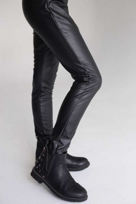 Лосини шкірзам на велюрі для дівчат, розміри на рости  104–170