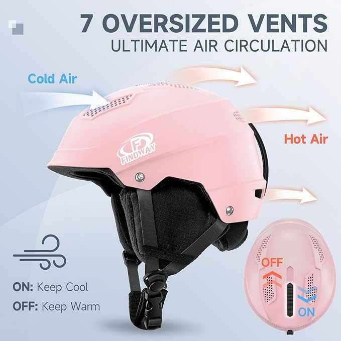 Kask narciarski Findway . Rozmiar L 56-61 .Różowy .