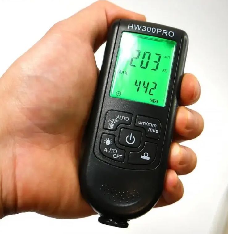 Цифровий товщинометр для вимірювання товщини покриття фарби HWC300PRO