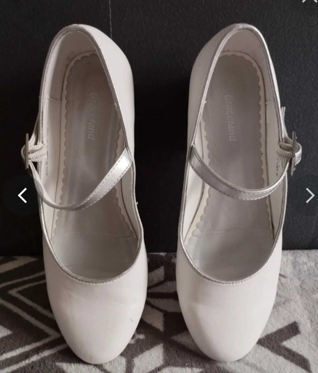 Buty komunijne na obcasie dla dziewczynki rozmiar 35