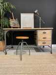 mesa, secretaria, trabalho, ferro, industrial, aparador, rustica