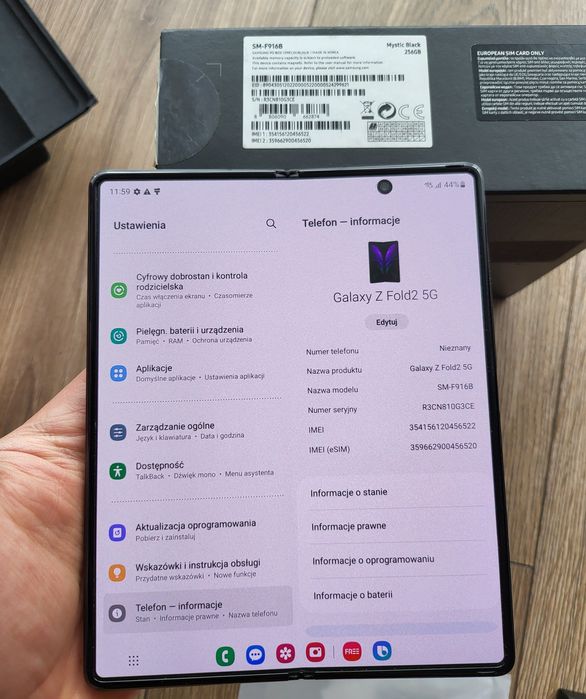 Samsung Galaxy Z Fold 2 12/256GB ładny stan, zestaw, bez blokad OKAZJA