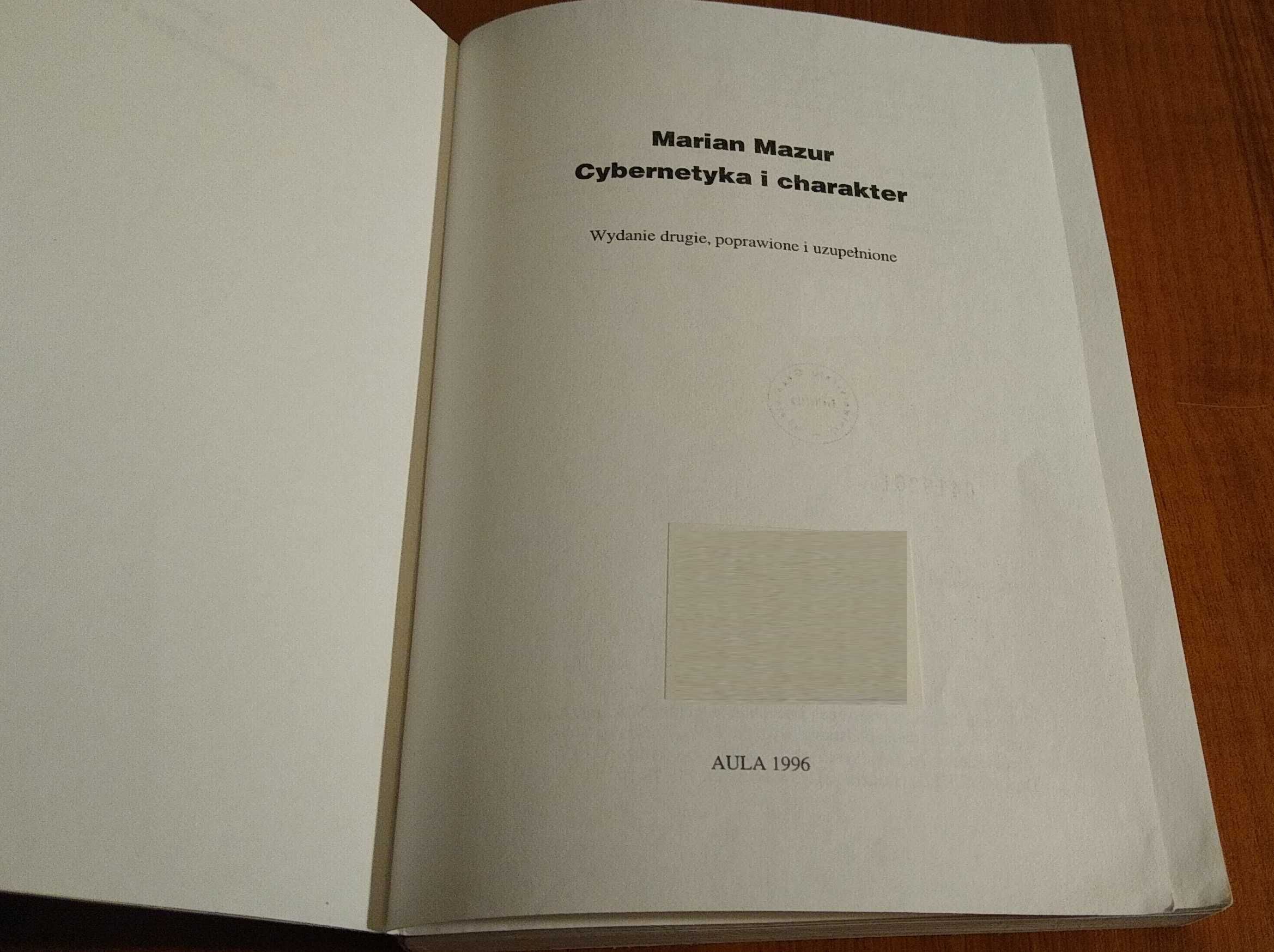 Cybernetyka i charakter / Marian Mazur WYD 2 1996