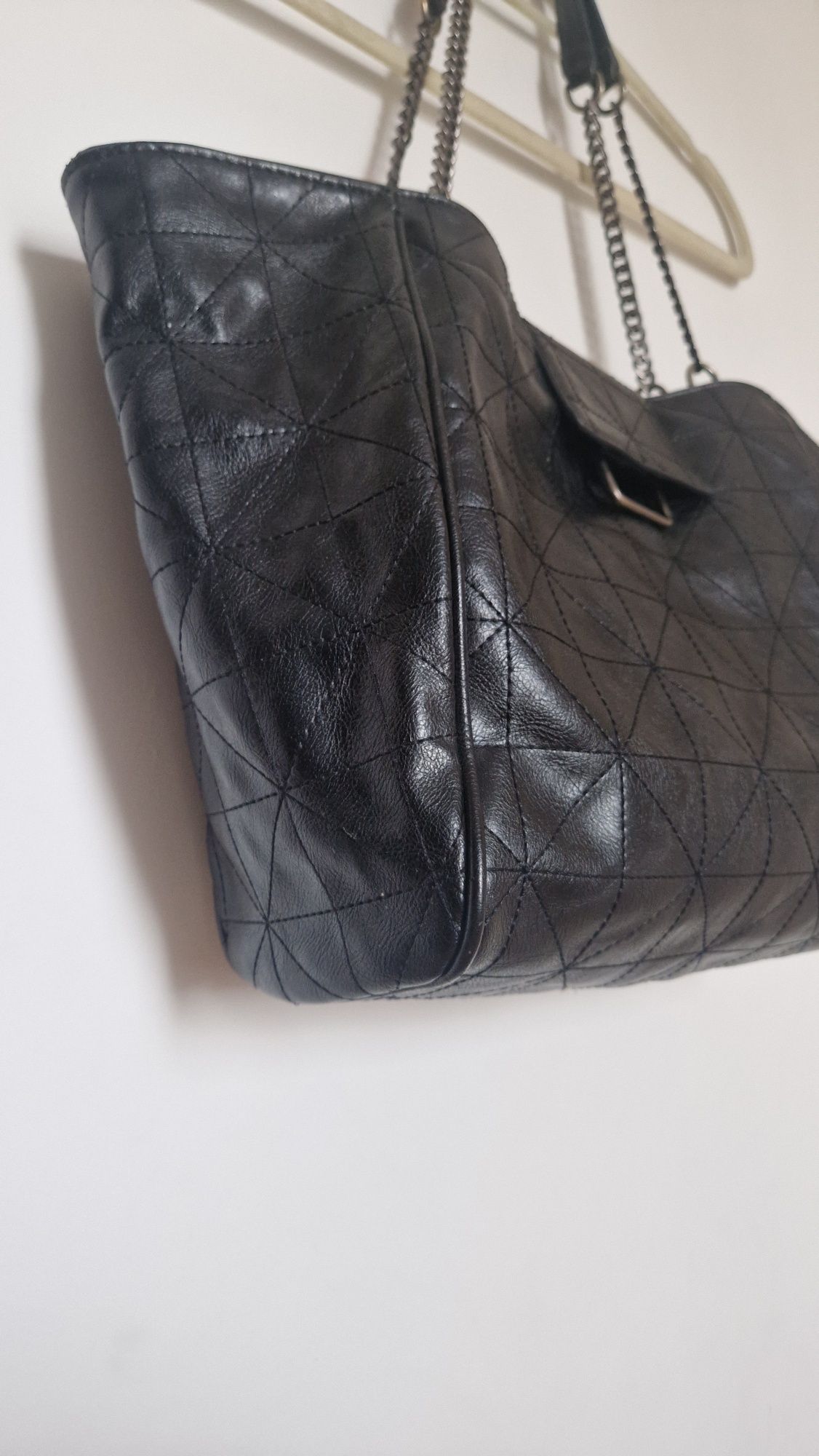 Torba shopper Zara Rocker Tode dużą i pojemna ekologiczna skóra.