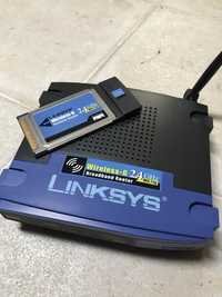Router wireless LYNKSYS WRK54G + placa adaptadora PCMCIA