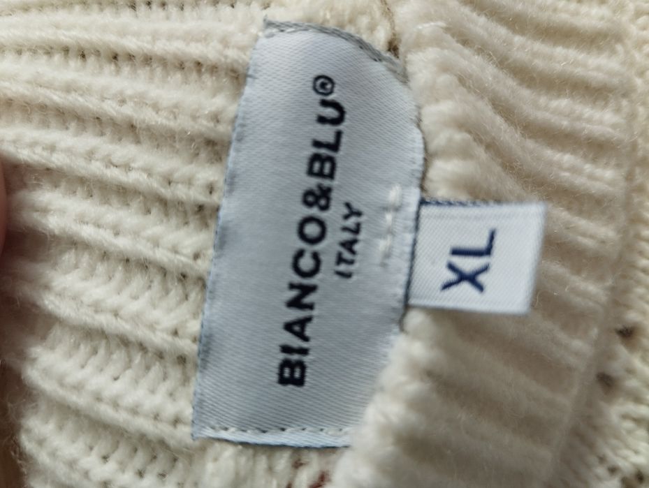 Kremowy ażurowy śmietankowy sweterek ,kobiecy rozm M