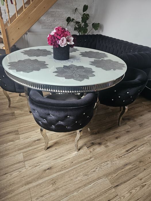 Meble Bujak zestaw glamour  stół i krzesła