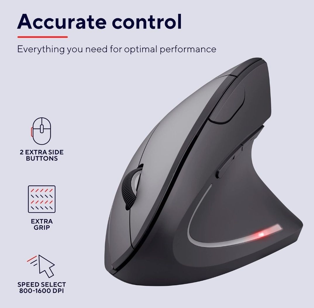 Trust Verto, ergonomiczna mysz bezprzewodowa