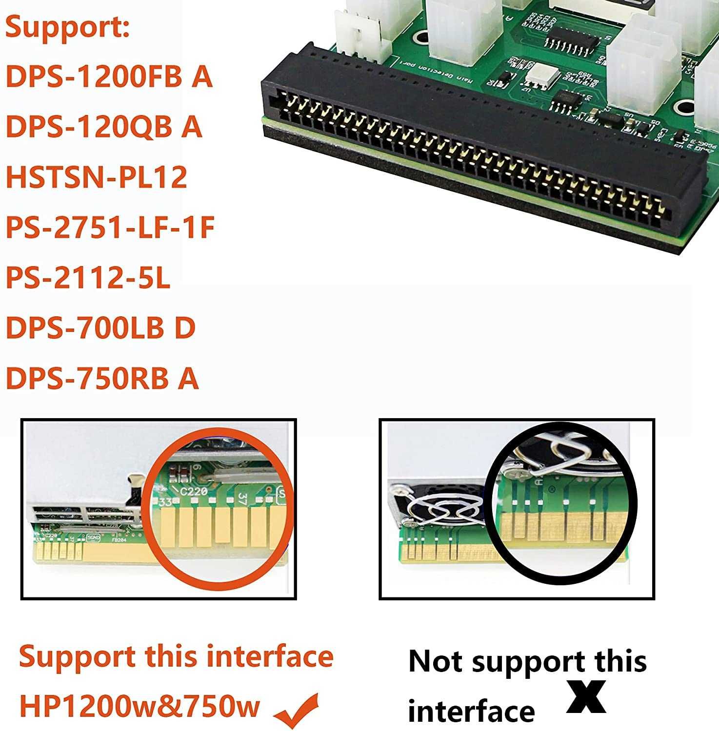 Плата для майнинга Breakout Board 12 PCI-E HP DPS-1200/DPS750