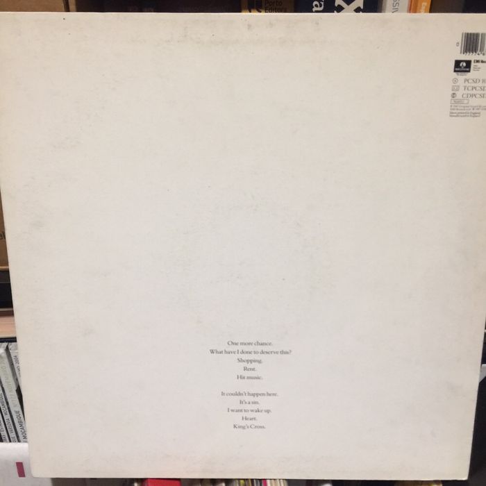 Vinil: Pete Shop Boys - Actually 1987