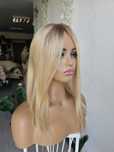 Tupet topper Kris jasny blond z odrostem włosy naturalne 50 cm