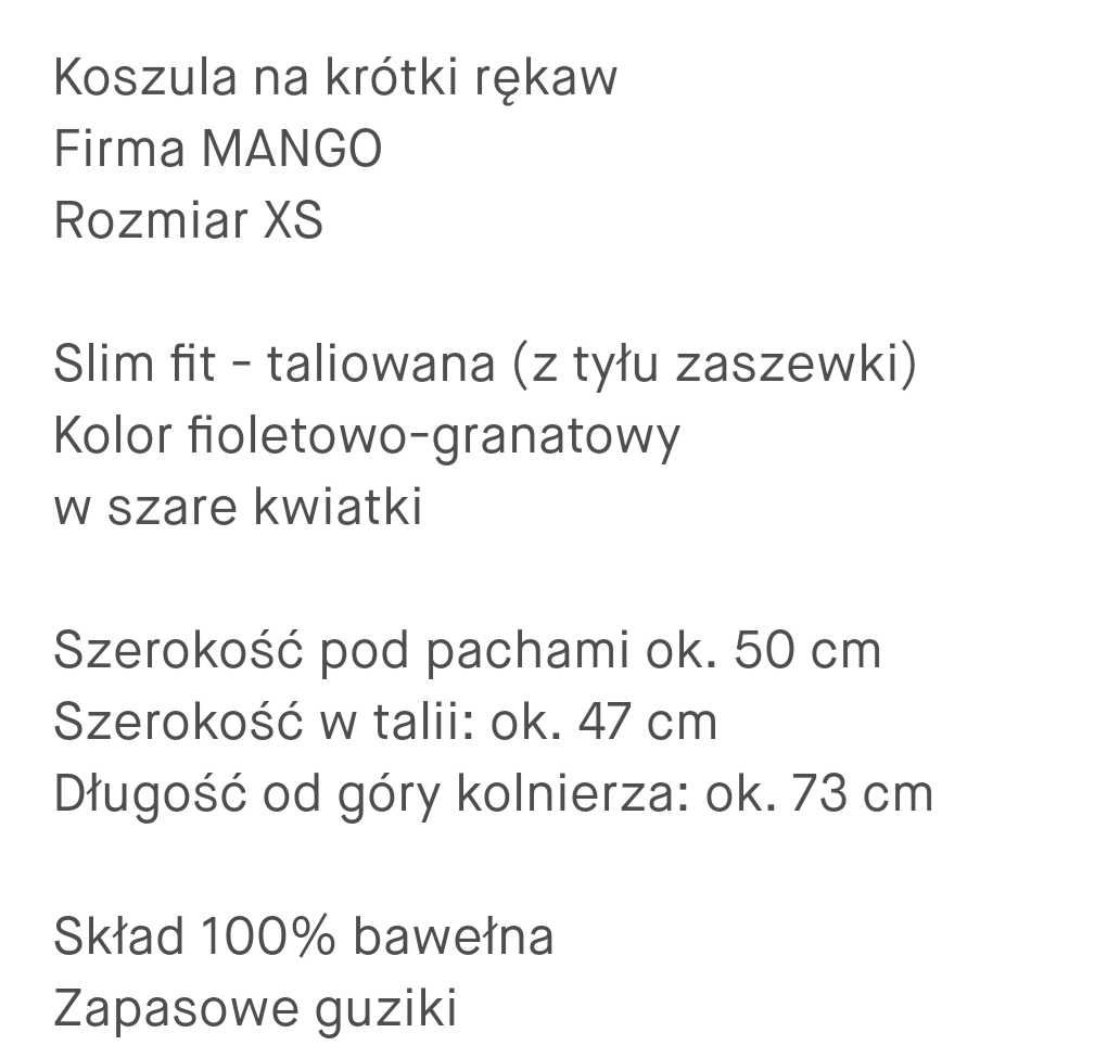 Unikatowa koszula męska, Mango, Rozmiar XS, slim fit