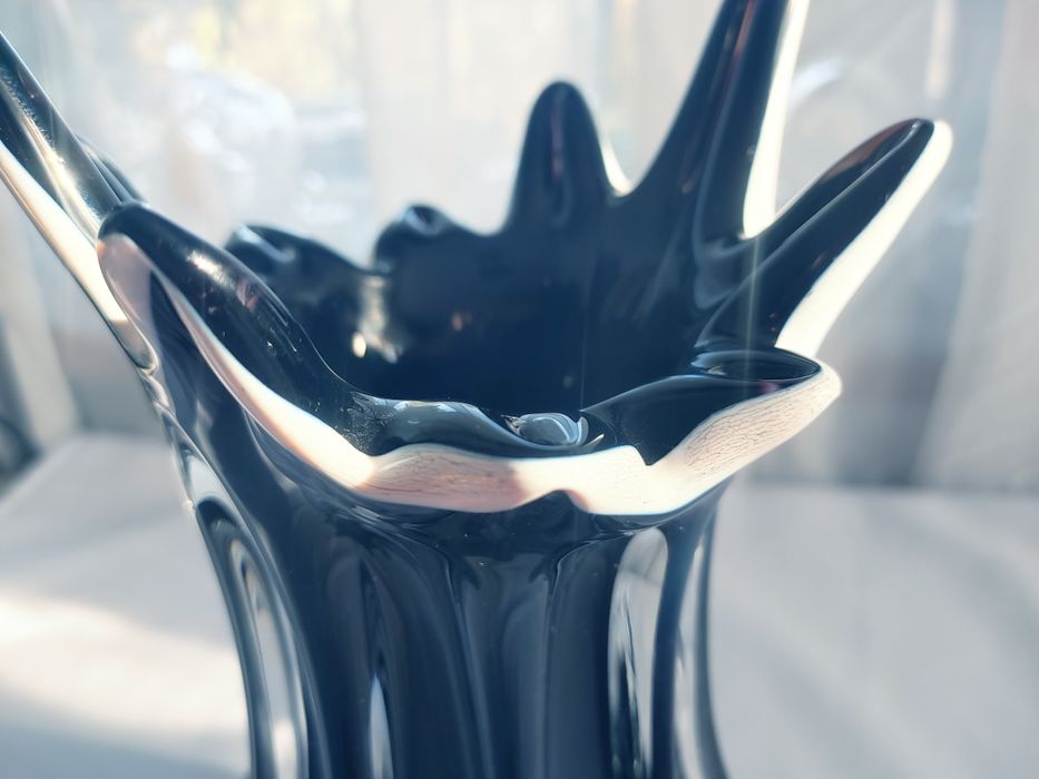 Wazon szklany Bohemia Sygnowany Czechosłowacja vintage czasy prl