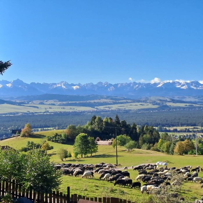 Chata w Gorcach domek z balią i widokiem na Tatry w Gorcach