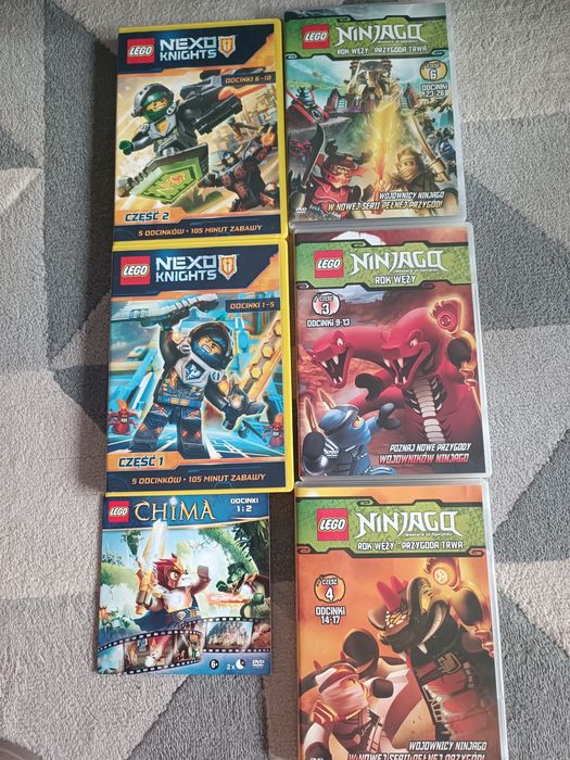Płyty DVD filmy bajki dla dzieci LEGO Ninjago, LEGO Nexo Knights, LEG