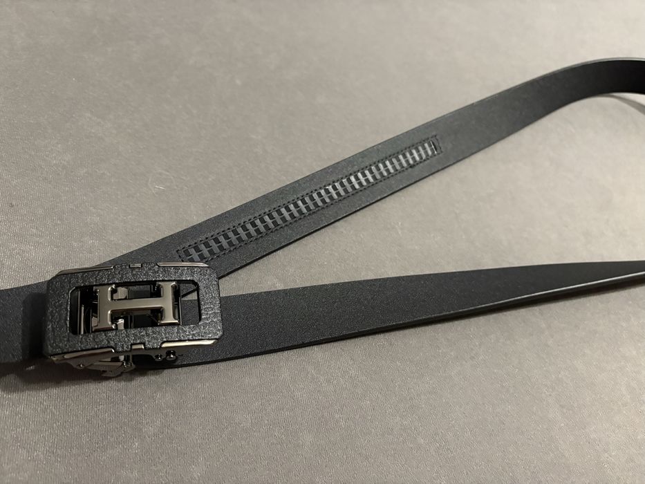 Pasek Hermes czarny automatyczna klamra elegancki