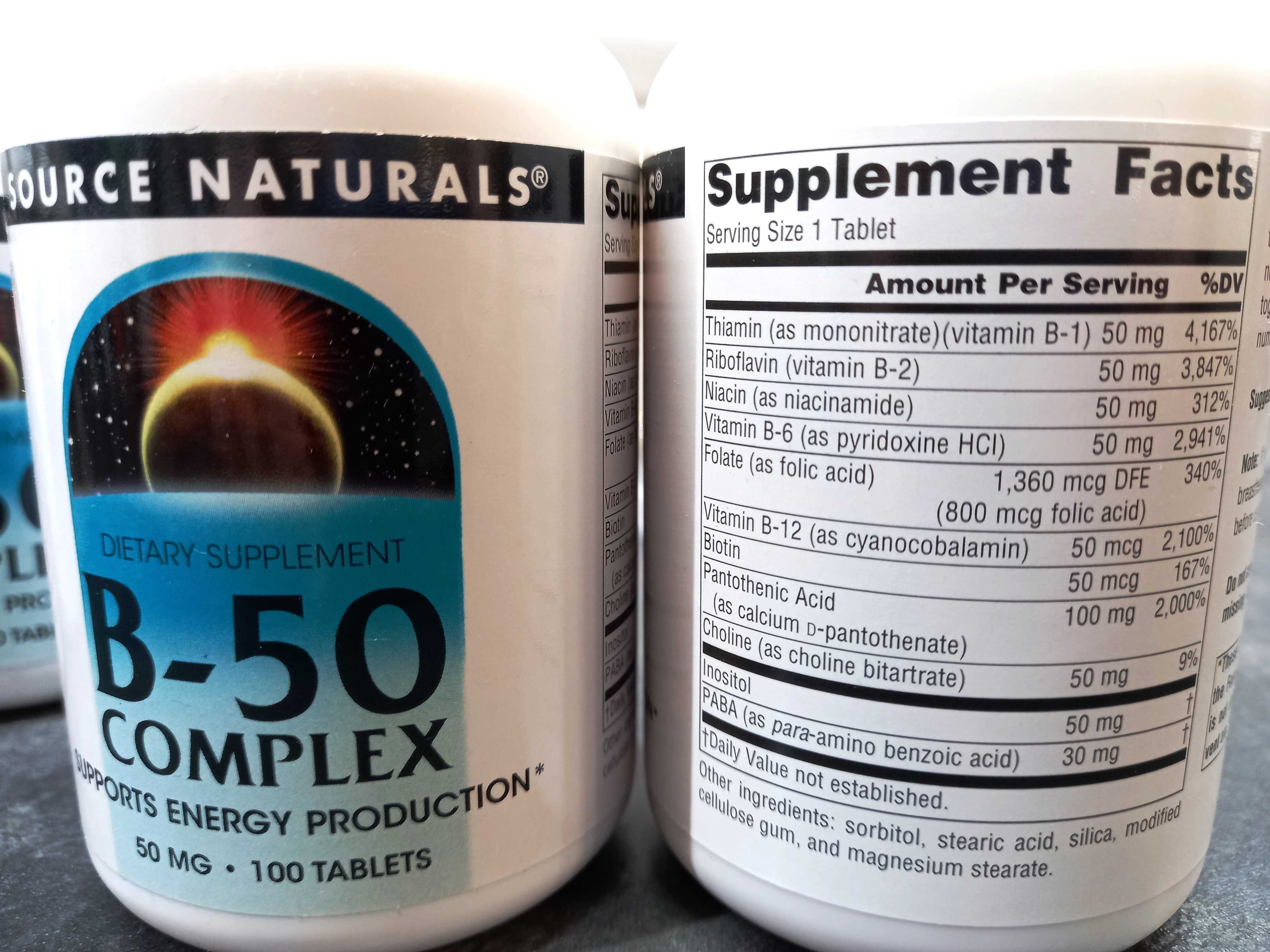Source Naturals, B-50 Complex (100 таб.), витамины В-50