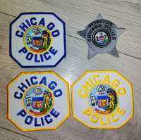 Zestaw 4 różnych naszywek Chicago Police Department - oryginale.