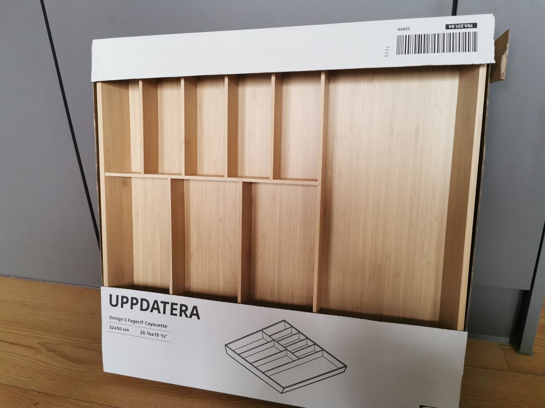 Nowy wkład na sztućce IKEA Uppdatera drewno bambus 52x50 cm