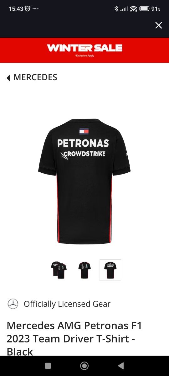 Duas T-shirts F1 oficial Mercedes NOVA COM ETIQUETA