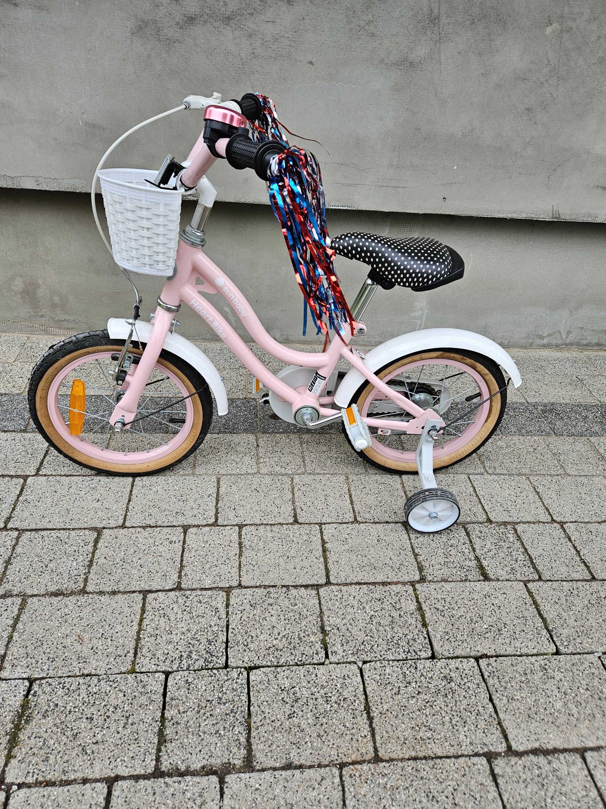 Rower Sun Baby Heart Bike 14" J03.016.2.7 Biało-Różowy