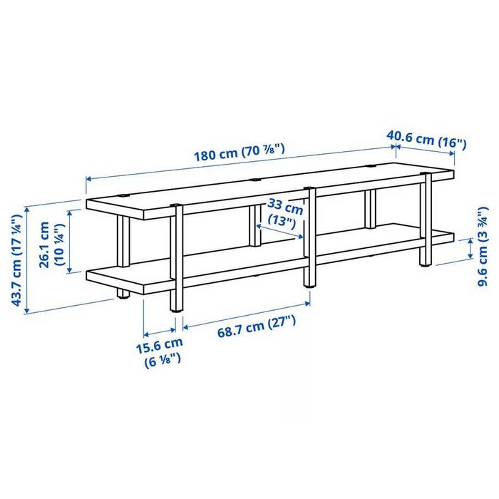 STOCKHOLM 2025 Regał/ławka, okl dęb, 180x41x44 Ikea Nowa