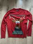 Czerwony meski sweter swiateczny renifer sinsay M