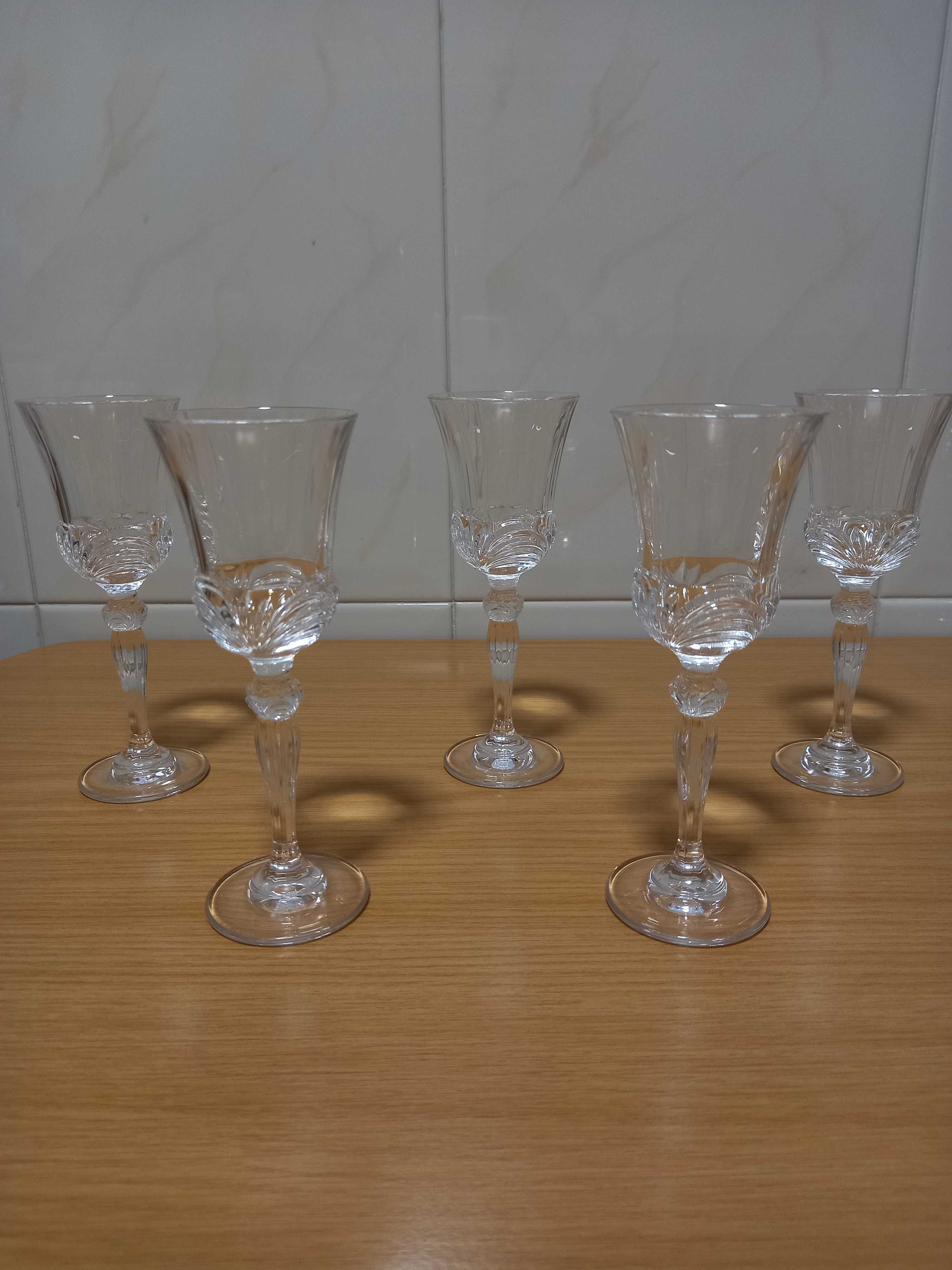 5 Copos de licor de design vintage novos, nunca usados