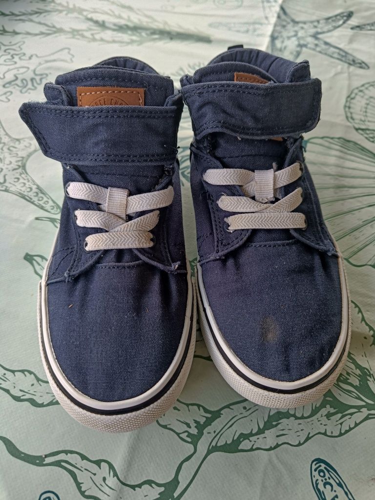 Jak nowe wysokie materiałowe trampki hm H&m granatowe na wf 31